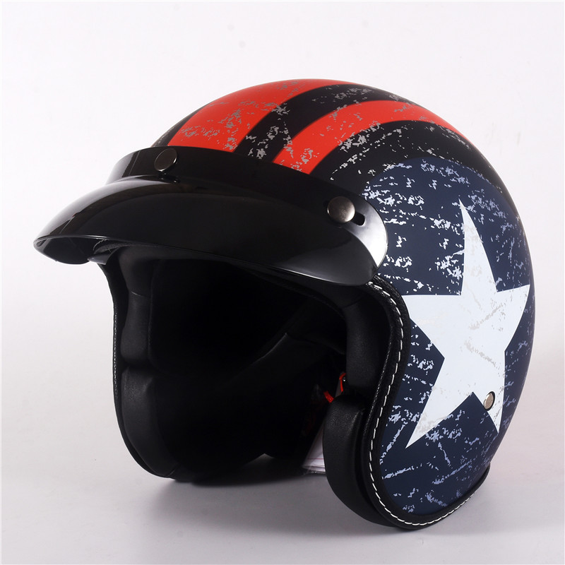 Vintage Open Face Retro Helmet - Pół twarzy Vintage Kask motocyklowy Retro