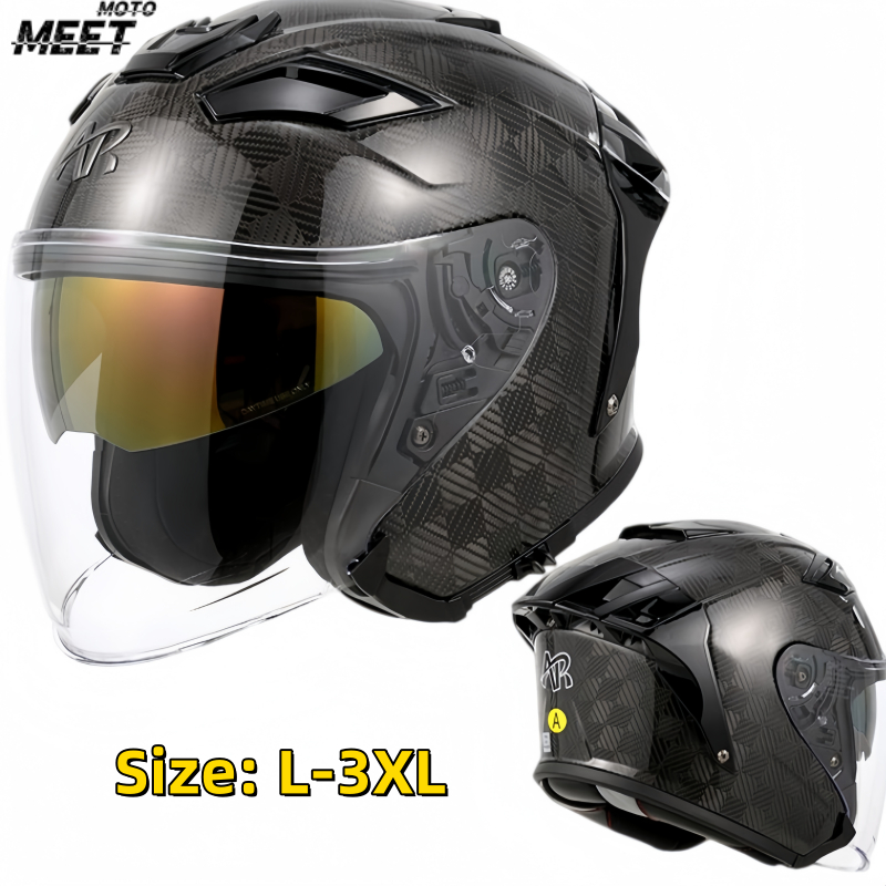 Carbon Fiber Lightweight Motorcycle Helmet - Kask motocyklowy z pełną ochroną twarzy,