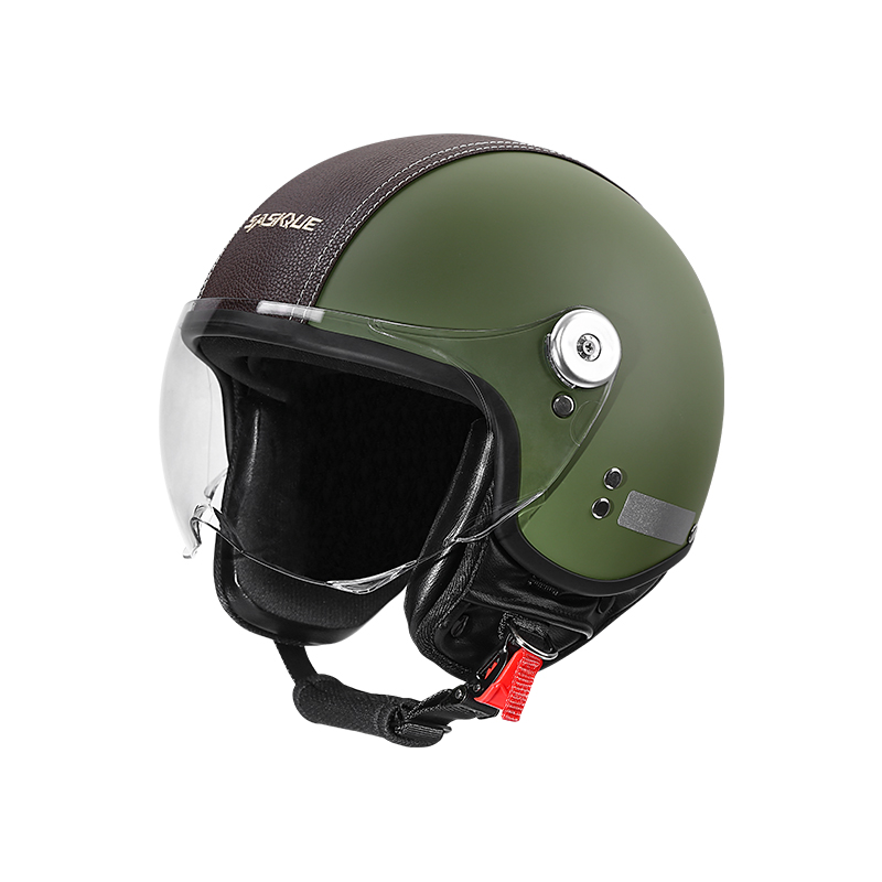 Klasyczny otwarty kask motocyk – Vintage Open Face Retro Helmet recenzja i cena