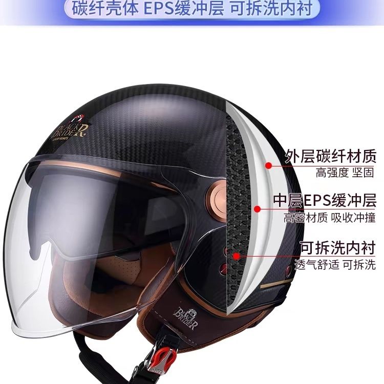 Kask motocyklowy BEON BR20 z w – Vintage Open Face Retro Helmet recenzja i cena