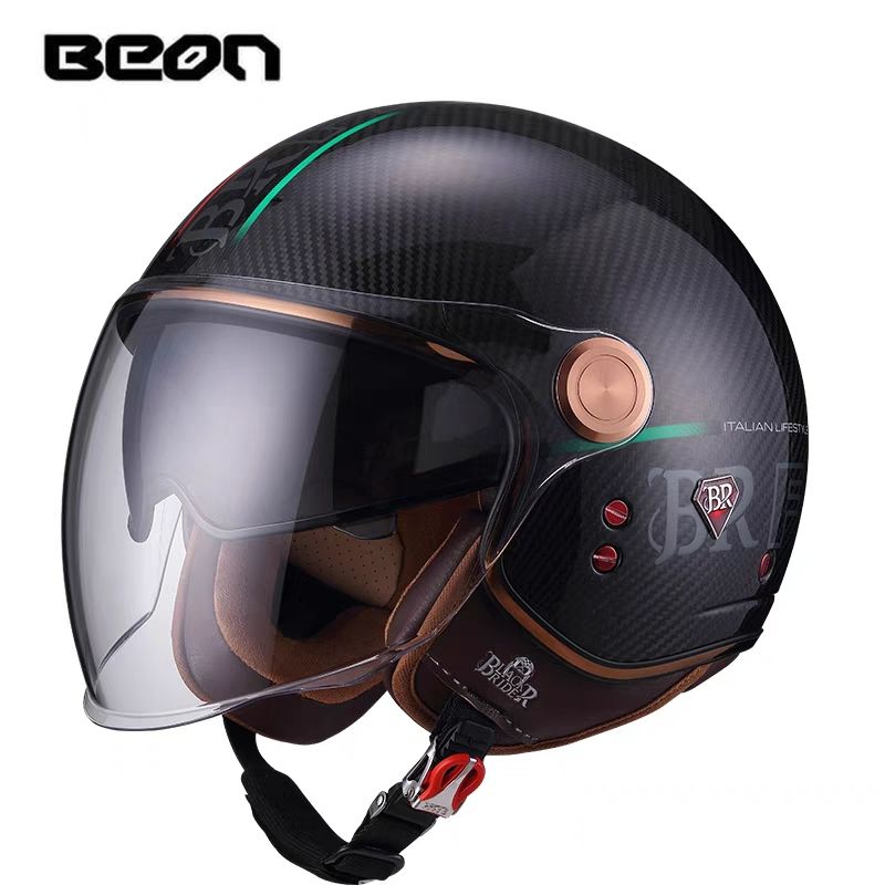Kask motocyklowy BEON BR20 z w – Vintage Open Face Retro Helmet recenzja i cena