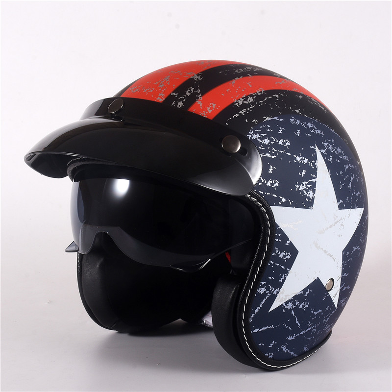 Pół twarzy Vintage Kask motocy – Vintage Open Face Retro Helmet recenzja i cena