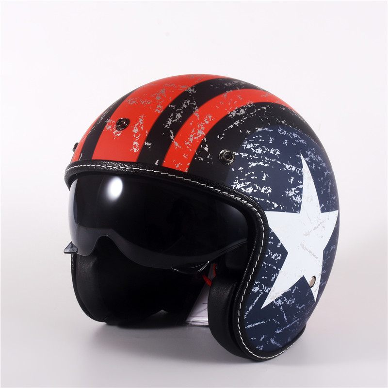 Pół twarzy Vintage Kask motocy – Vintage Open Face Retro Helmet recenzja i cena