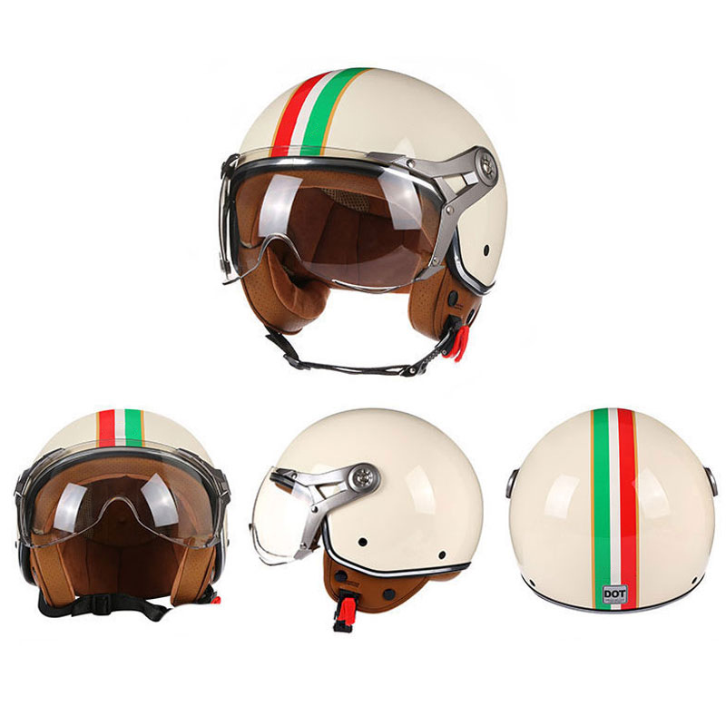 Kask motocyklowy retro, kaski  – Vintage Open Face Retro Helmet recenzja i cena