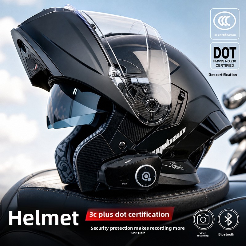 Kuqibao 3C Certyfikowany Kask  – Full Face Motorcycle Helmet With Bluetooth recenzja i cena