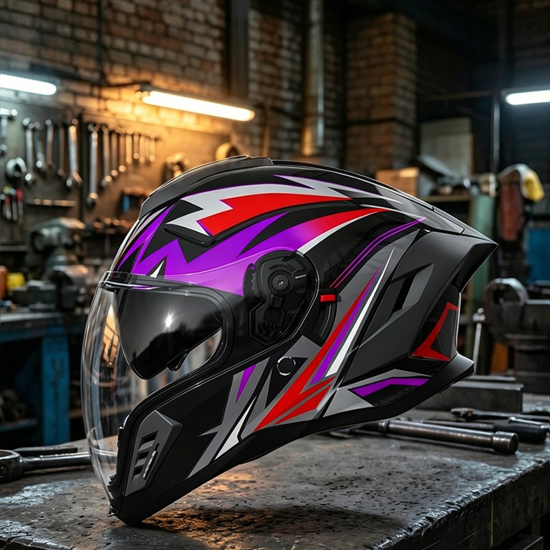 Kask motocyklowy całoroczny z  – Full Face Motorcycle Helmet With Bluetooth recenzja i cena